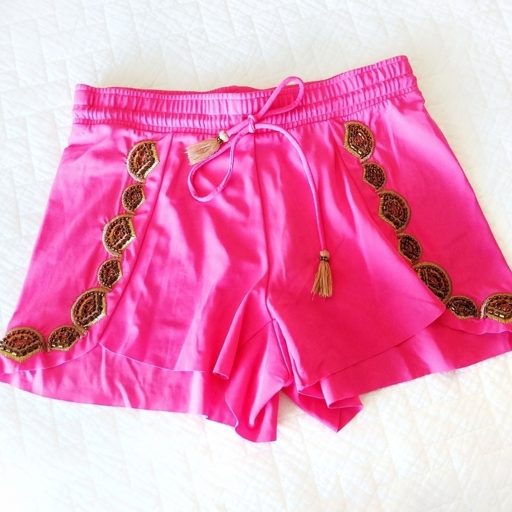 Zingara Playa Del Carmen Beaded Shorts XS